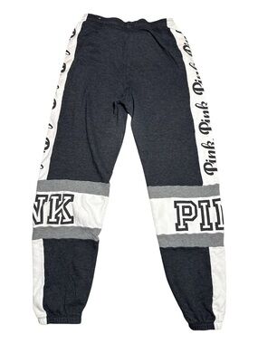 Victoria's Secret PINK Sweatpants Big Logo Size XS Black Grey